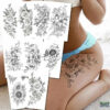 10 Sheets Realistic Snake Temporary Tattoo stickers for Women Men , Fake Snake Tattoo Stickers for Adults Girl’s Arm Body, Black Serpent Peony Floral Kids.