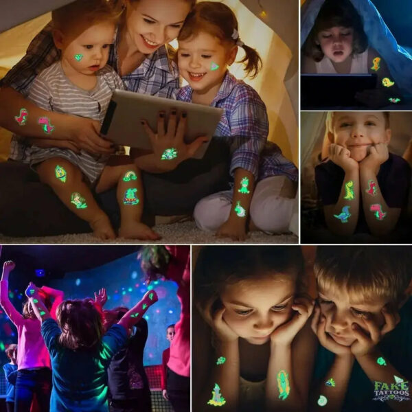 10pcs Halloween Luminous Tattoo Pumpkin Ghost Taty For Kids Fake Tattoo Witch Glowing in Dark Waterproof Temporary Tattoo Stickers - Image 15