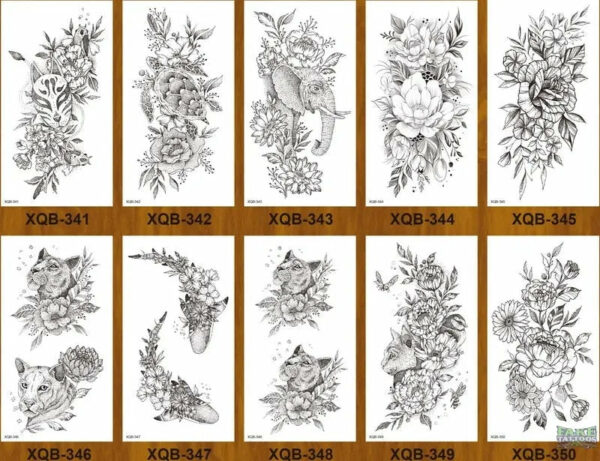 10pcs Tiger Lion Forest Design Temporary Tattoo Sticker Water Transfer Fake Tattoo - Image 16