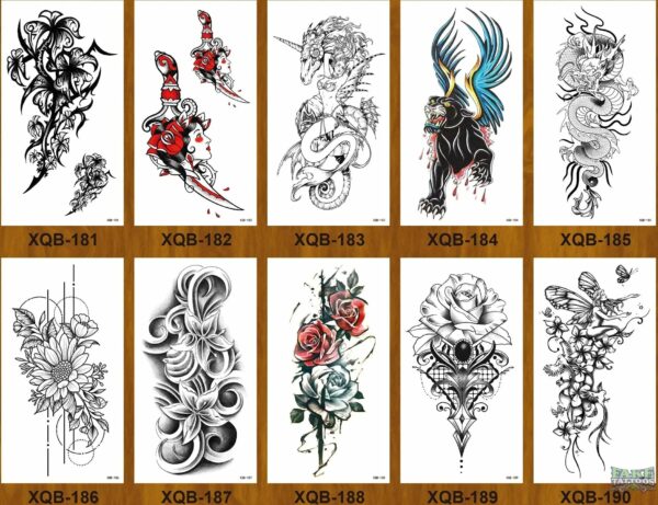 10pcs Tiger Lion Forest Design Temporary Tattoo Sticker Water Transfer Fake Tattoo - Image 31