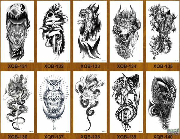 10pcs Tiger Lion Forest Design Temporary Tattoo Sticker Water Transfer Fake Tattoo - Image 37