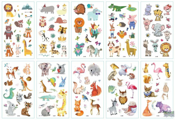 10pcs Waterproof Mixed Style Cartoon Fake Tattoo, Glow in The Dark Unicorn Mermaid Outspace Dinosaur Tattoo Sticker Decor for Boys Girls, Party Supplies Favor - Image 2