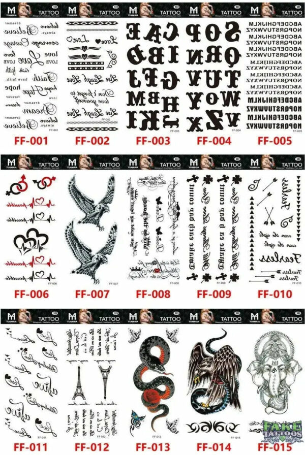 15Pcs Halloween Black Rose Temporary Tattoos - Image 4