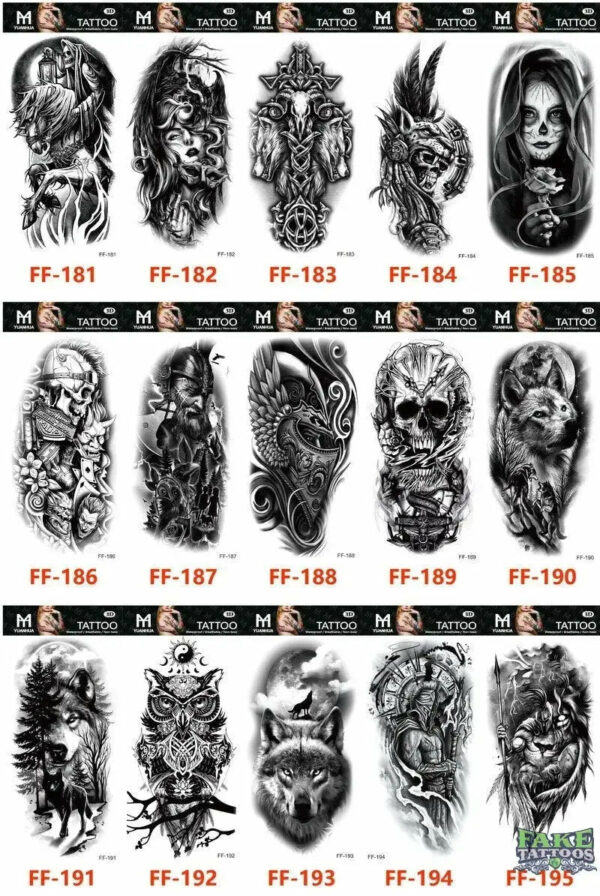 15Pcs Halloween Black Rose Temporary Tattoos - Image 11