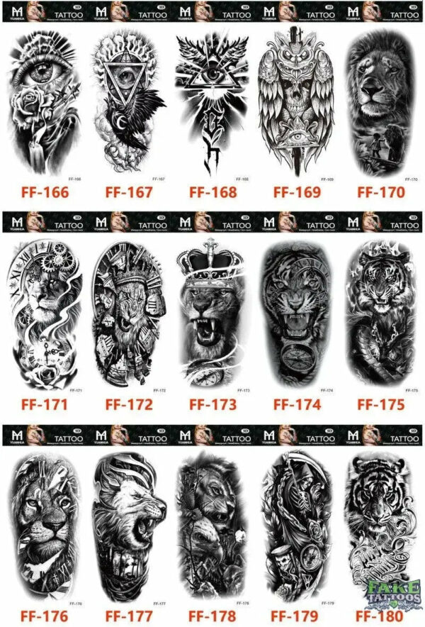 15Pcs Halloween Black Rose Temporary Tattoos - Image 12