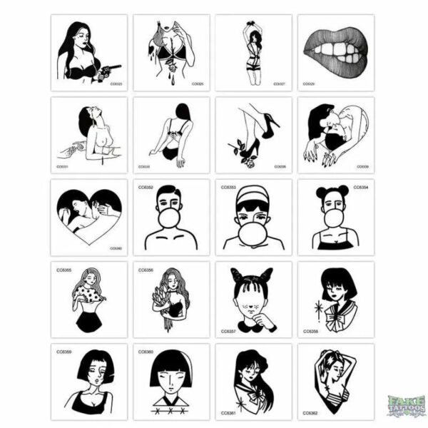 20 PCS/Set Cartoon Tattoos Children Party Makeup Flower Cat Dog Unicorn Butterfly Temporary Body Art Disposable Stickers - Image 5