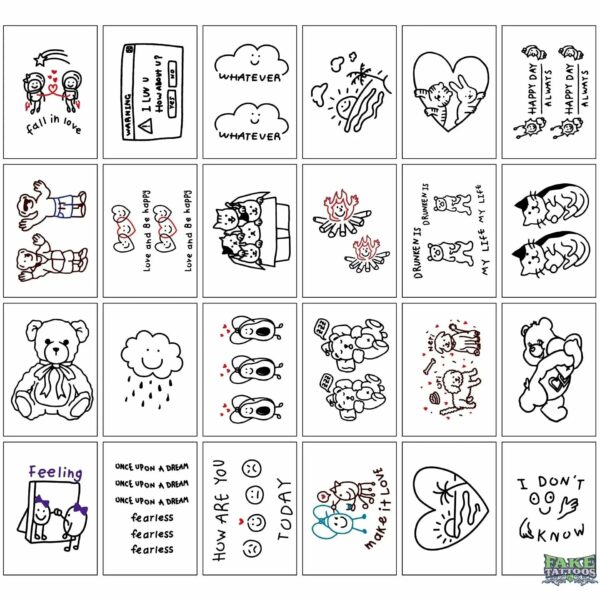 24 small fresh tattoo stickers lasting Korea Harajuku tattoo flowers cartoon star sexy tattoo stickers temporary tattoo stickers