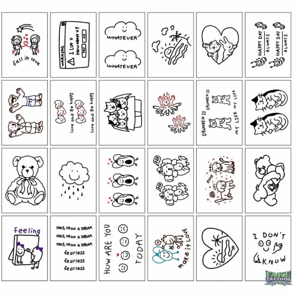24 small fresh tattoo stickers lasting Korea Harajuku tattoo flowers cartoon star sexy tattoo stickers temporary tattoo stickers - Image 3