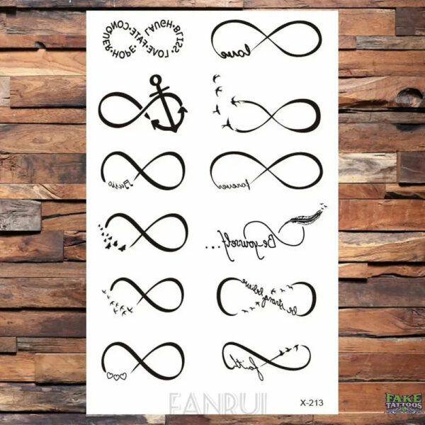 25 Desgin Cool Infinity Letter Endless Watertransfer Tattoo Women Party Tatoo Body Arm Hand Temporary Key Tattoo Sticker Men - Image 36