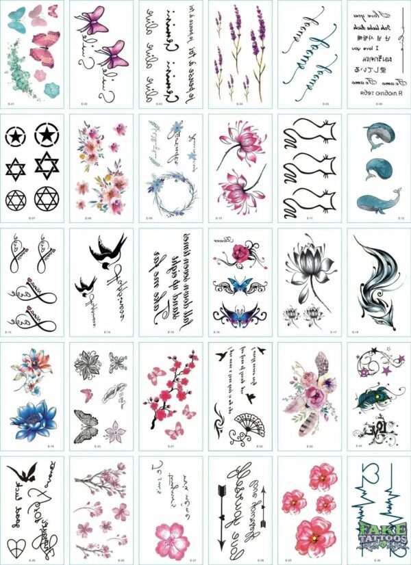 30Pcs Korean Magic Tattoo Water Transfer Sticker For Men And Women Fashion Lasting Environmental Protection And Waterproof - Image 5