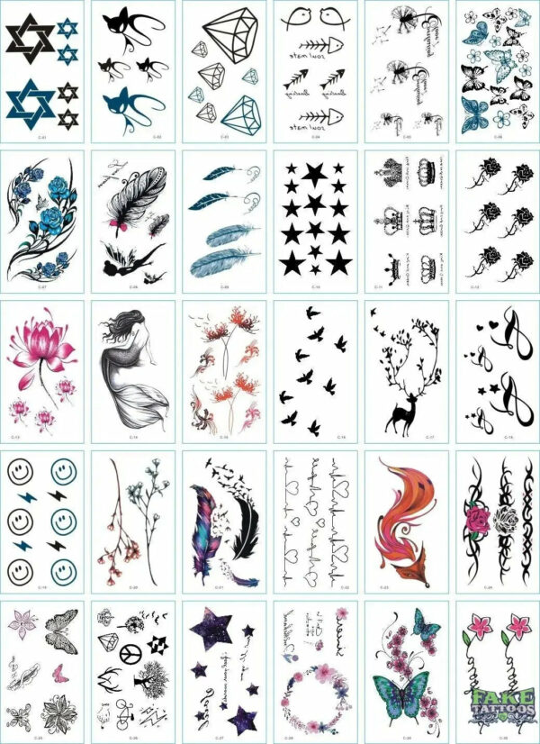 30Pcs Korean Magic Tattoo Water Transfer Sticker For Men And Women Fashion Lasting Environmental Protection And Waterproof - Image 6