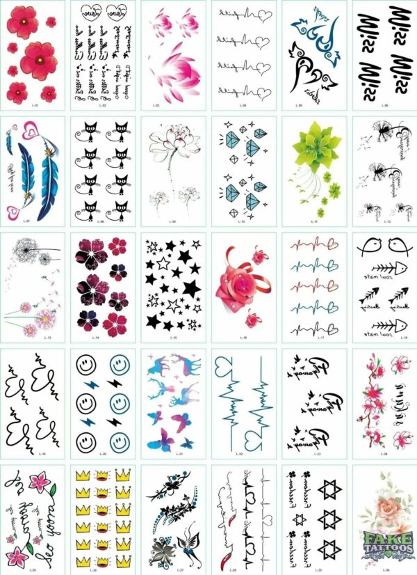 30Pcs Korean Magic Tattoo Water Transfer Sticker For Men And Women Fashion Lasting Environmental Protection And Waterproof - Image 14