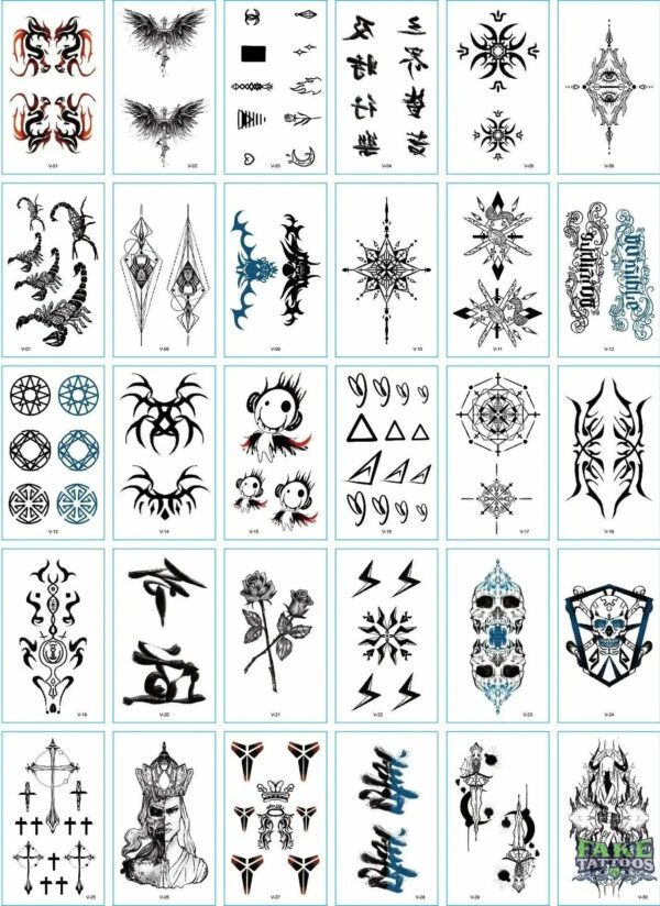 30Pcs Korean Magic Tattoo Water Transfer Sticker For Men And Women Fashion Lasting Environmental Protection And Waterproof - Image 29
