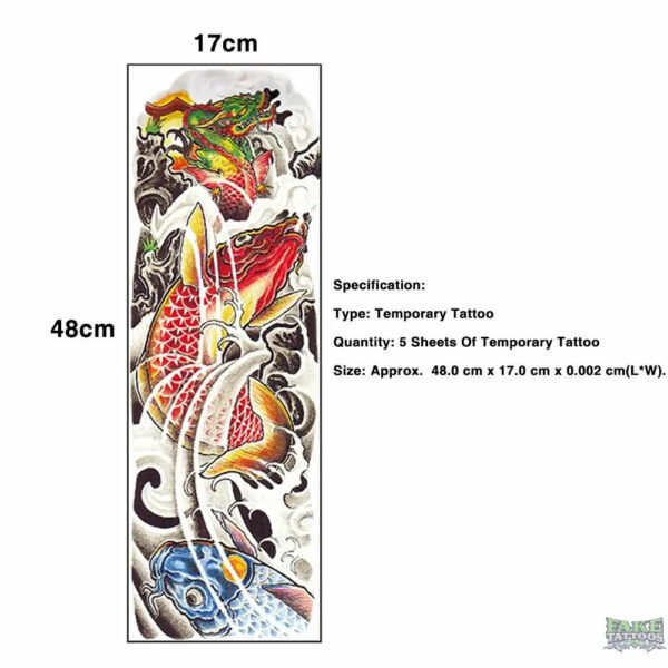 5 Sheet Temporary Tattoo Full Arm Leg Tattoos - Image 6