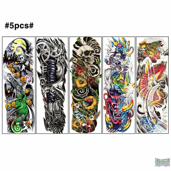 5 Sheet Temporary Tattoo Full Arm Leg Tattoos - Image 7