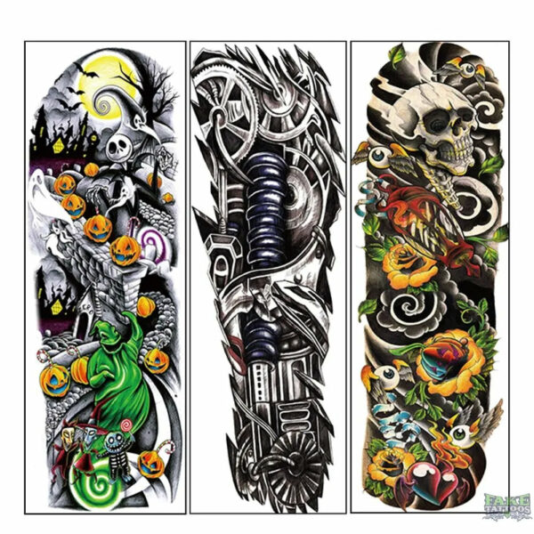 5 Sheet Temporary Tattoo Full Arm Leg Tattoos - Image 9