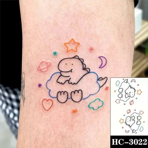 Everjoy Red Black Love Hearts Temporary Tattoos Patterns, Waterproof Valentines Decal Tattoo Stickers for Women - Image 14