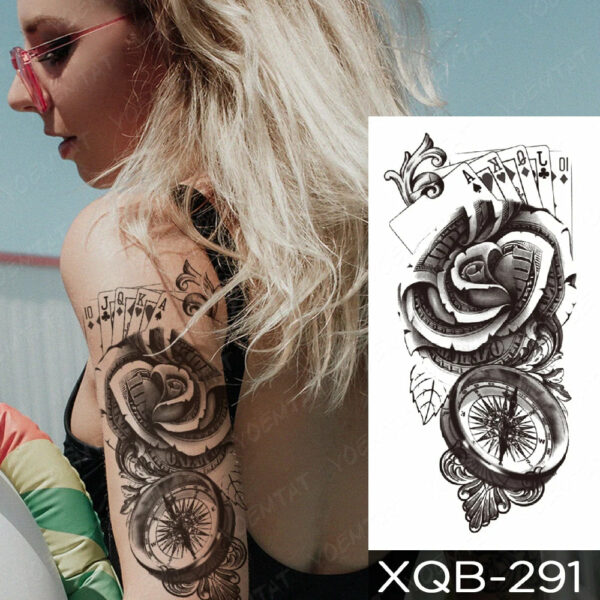 Black Flower Blooming Waterproof Temporary Tatooo Stickers Butterfly Peony Leaf Transfer Tatooos Body Art Fake Tatoo Women - Image 25