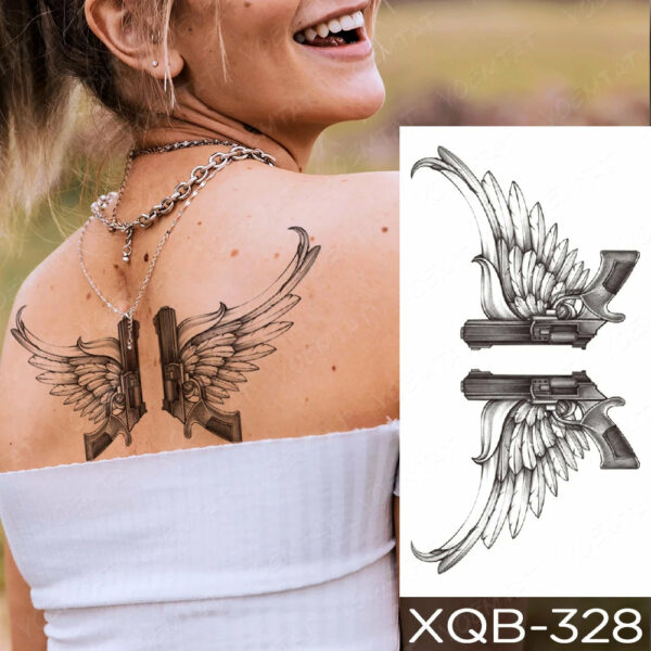 Black Flower Blooming Waterproof Temporary Tatooo Stickers Butterfly Peony Leaf Transfer Tatooos Body Art Fake Tatoo Women - Image 28