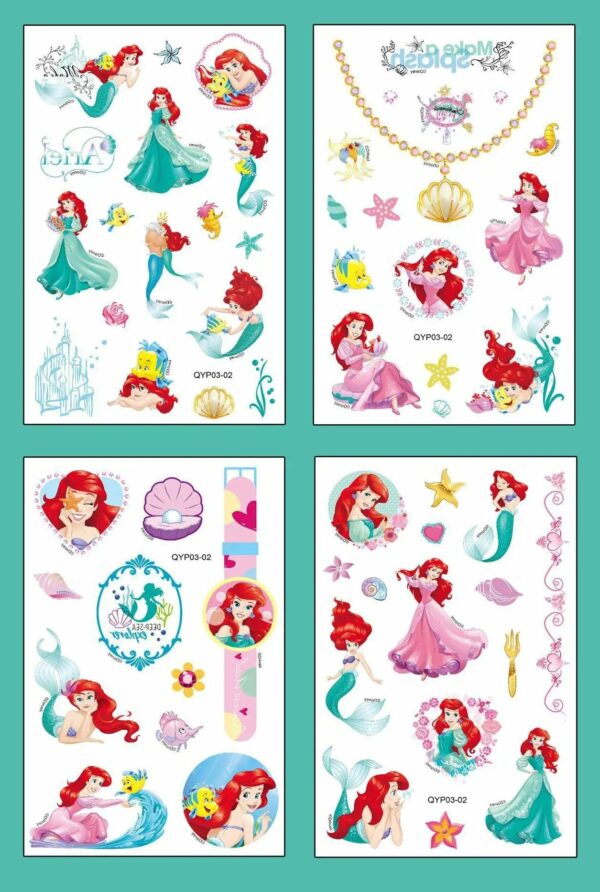 4Pcs/set Tattoo stickers Disney Stitch Princess Sofia Unicorn Frozen Action Figure Cars Cartoon Sticker Kids Girls Birthday Gift - Image 17