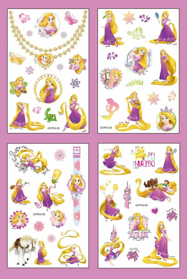 4Pcs/set Tattoo stickers Disney Stitch Princess Sofia Unicorn Frozen Action Figure Cars Cartoon Sticker Kids Girls Birthday Gift - Image 11