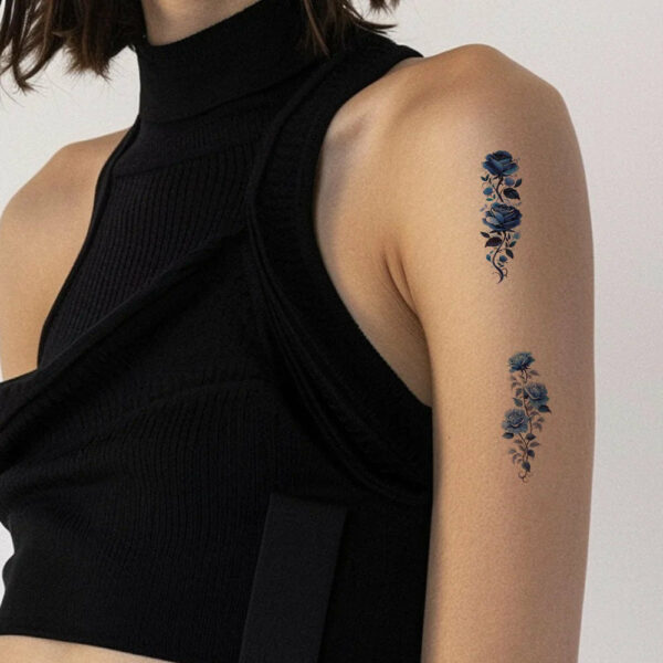 10Pcs/set Colorful Flowers Temporary Tattoo Sticker Waterproof Rose Maple Leaf Art Tattoo Sticker Decoration Party Gift - Image 6