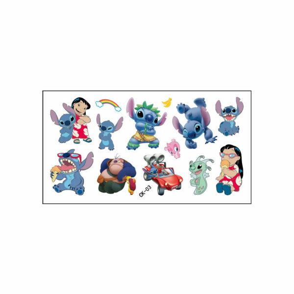 2024 Interstellar Baby Stitch Tattoo Stickers Children Stitch Water Transfer Disposable Tattoo Stickers Toy Birthday Gift - Image 3