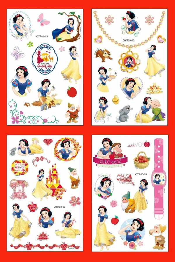 4Pcs/set Tattoo stickers Disney Stitch Princess Sofia Unicorn Frozen Action Figure Cars Cartoon Sticker Kids Girls Birthday Gift - Image 12