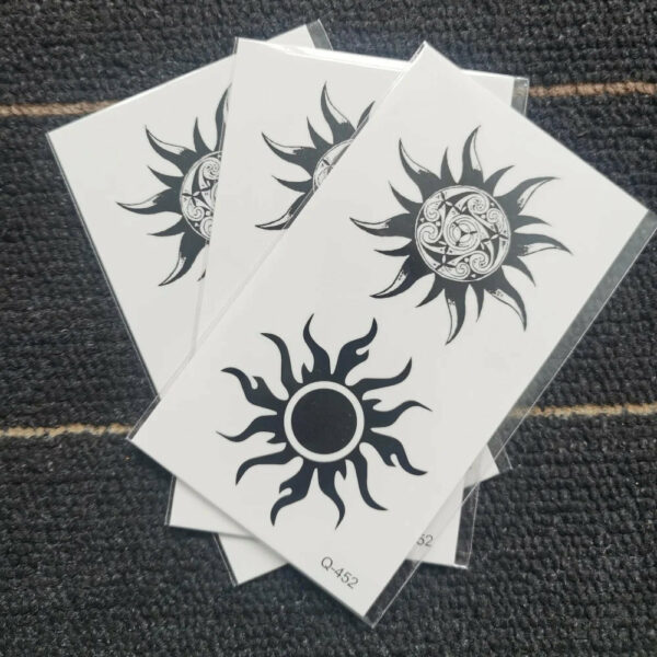 1/3PCS Waterproof Temporary Tattoo Sticker Sun totem fake tatto flash tatoo tatouage temporaire for women men girl - Image 5