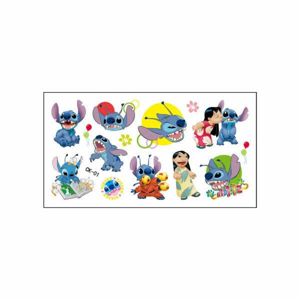 2024 Interstellar Baby Stitch Tattoo Stickers Children Stitch Water Transfer Disposable Tattoo Stickers Toy Birthday Gift - Image 7
