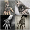 4pc/Lot Dark Back Hand Waterproof Temporary Fake Tattoo Male Prajna Cool Eye Art Personality Neck Half Arm Star Tattoo Stickers