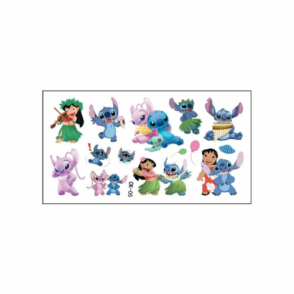 2024 Interstellar Baby Stitch Tattoo Stickers Children Stitch Water Transfer Disposable Tattoo Stickers Toy Birthday Gift - Image 5