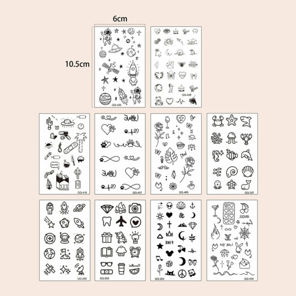 10pcs Waterproof Temporary Tattoo Sticker Fresh Animal Cartoon Lovely Small pattern Flowers Fake Tatto Flash Tatoo for Women Men - Image 5