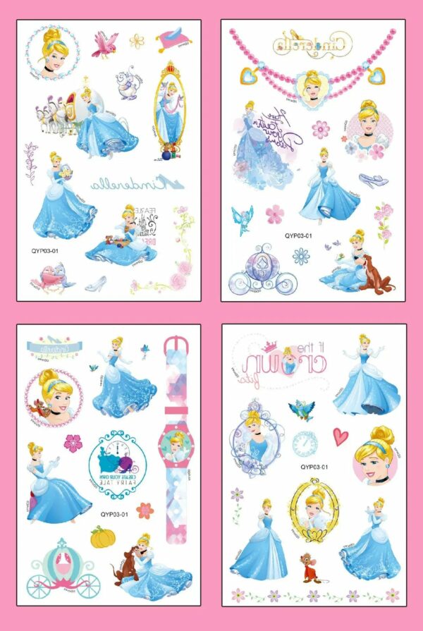 4Pcs/set Tattoo stickers Disney Stitch Princess Sofia Unicorn Frozen Action Figure Cars Cartoon Sticker Kids Girls Birthday Gift - Image 10