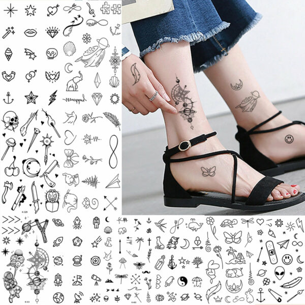10pcs Waterproof Temporary Tattoo Sticker Fresh Animal Cartoon Lovely Small pattern Flowers Fake Tatto Flash Tatoo for Women Men - Image 6