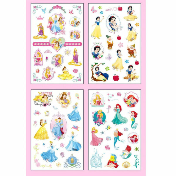 4Pcs/set Tattoo stickers Disney Stitch Princess Sofia Unicorn Frozen Action Figure Cars Cartoon Sticker Kids Girls Birthday Gift - Image 4
