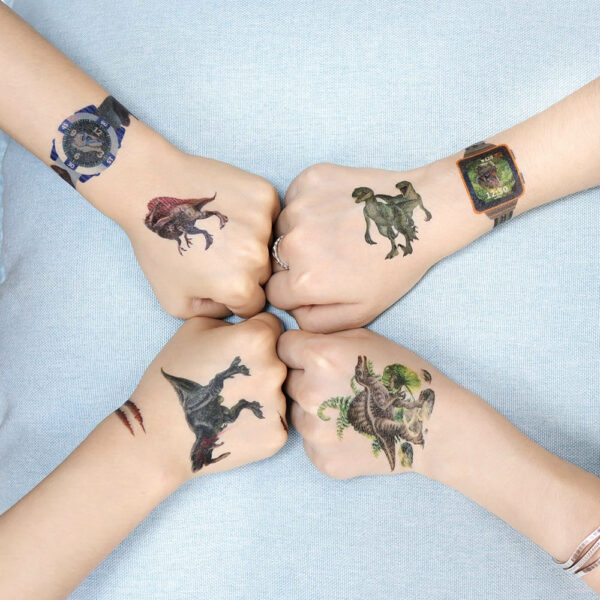 6pcs/set Dinosaur Temporary Tattoo Stickers For Kids Waterproof Animal Cartoon Fake Tattoo for Children Women Men Body Decor - Image 3