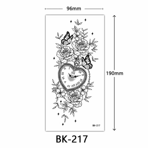 Black Flower Temporary Tattoos for Women Men Waterproof Realistic Floral Tattoo Stickers for Hand Arm Body Fake Tattoo - Image 12