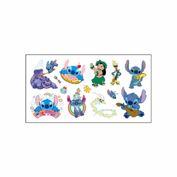 2024 Interstellar Baby Stitch Tattoo Stickers Children Stitch Water Transfer Disposable Tattoo Stickers Toy Birthday Gift - Image 8