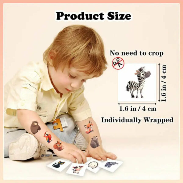 20Pcs/set Cartoon Animal Tattoo Stickers Funny Ocean Fish Tattoo For Kids Birthday Gift Fake Children Body Art Tattoos Toy - Image 2