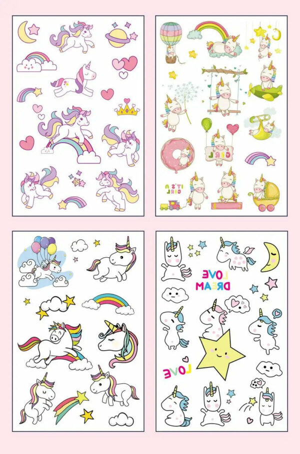 4Pcs/set Tattoo stickers Disney Stitch Princess Sofia Unicorn Frozen Action Figure Cars Cartoon Sticker Kids Girls Birthday Gift - Image 16