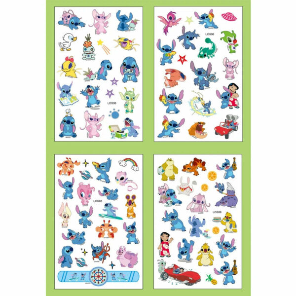 4Pcs/set Tattoo stickers Disney Stitch Princess Sofia Unicorn Frozen Action Figure Cars Cartoon Sticker Kids Girls Birthday Gift - Image 6