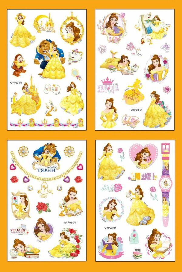 4Pcs/set Tattoo stickers Disney Stitch Princess Sofia Unicorn Frozen Action Figure Cars Cartoon Sticker Kids Girls Birthday Gift - Image 7