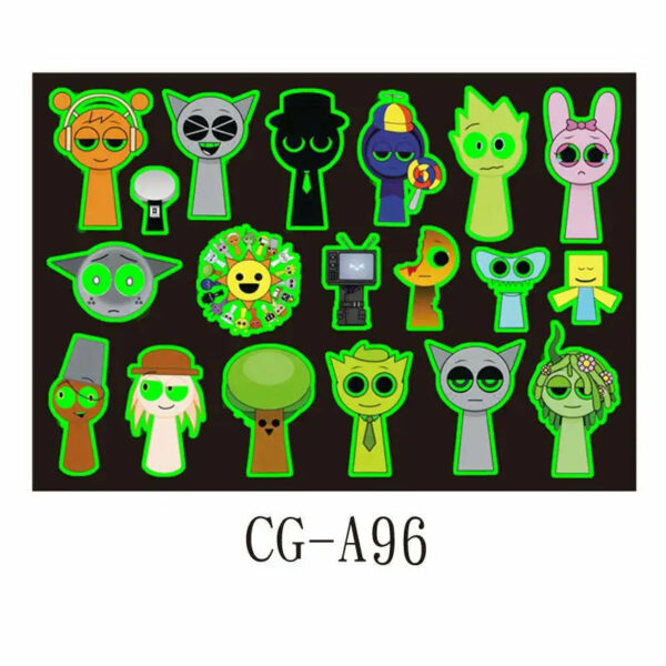 1Pcs New Luminous Incredibox Sprunki Temporary Tattoo Sticker Music Game Body Art Tattoo Stickers Toys For Kids Gifts - Image 10