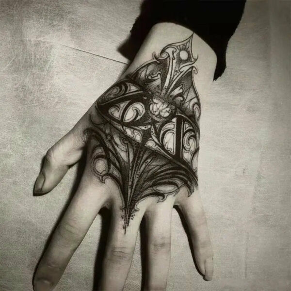 4pc/Lot Dark Back Hand Waterproof Temporary Fake Tattoo Male Prajna Cool Eye Art Personality Neck Half Arm Star Tattoo Stickers - Image 8