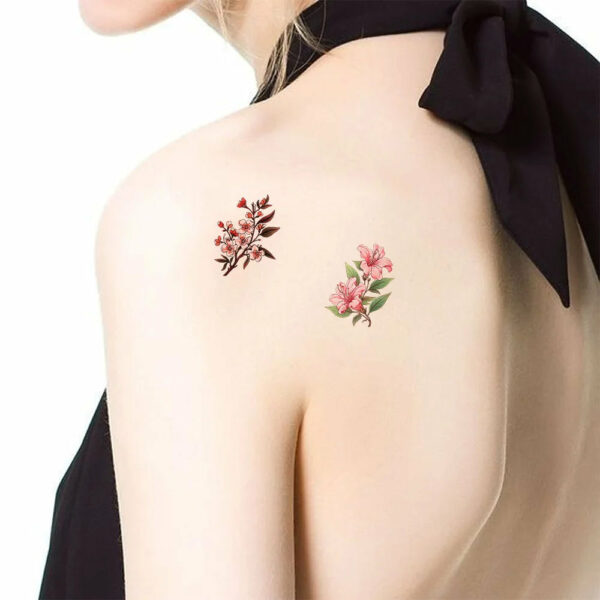 10Pcs/set Colorful Flowers Temporary Tattoo Sticker Waterproof Rose Maple Leaf Art Tattoo Sticker Decoration Party Gift - Image 5