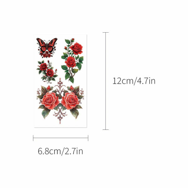 10Pcs/set Colorful Flowers Temporary Tattoo Sticker Waterproof Rose Maple Leaf Art Tattoo Sticker Decoration Party Gift - Image 2
