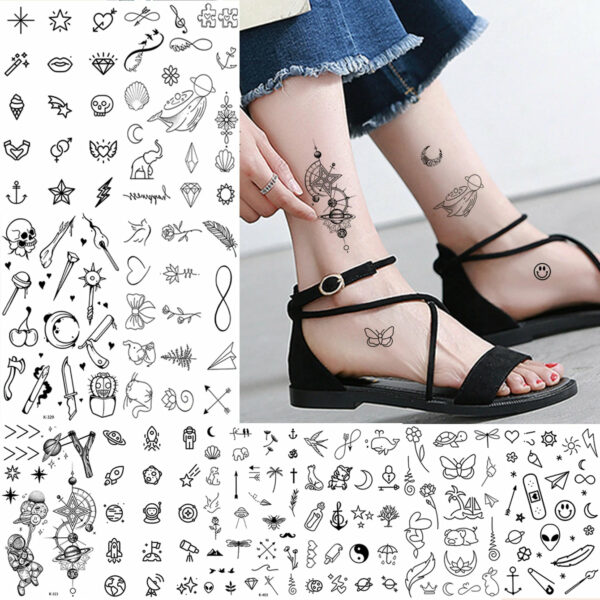 10pcs Waterproof Temporary Tattoo Sticker Fresh Animal Cartoon Lovely Small pattern Flowers Fake Tatto Flash Tatoo for Women Men - Image 2