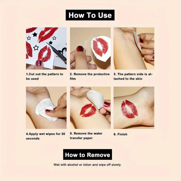1/5/12PCS Waterproof Temporary Tattoo Sticker Rose Flame Thorns Love Butterfly fake tatto flash tatoo finger for girl women men - Image 5