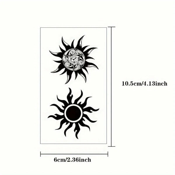 1/3PCS Waterproof Temporary Tattoo Sticker Sun totem fake tatto flash tatoo tatouage temporaire for women men girl - Image 3